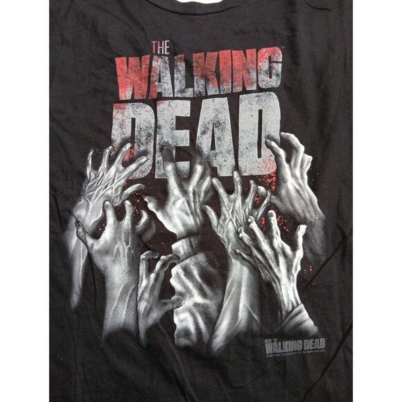 The Walking Dead Womens TShirt XL Hands Blood Black Logo Sexy Rock N Roll NWT - Picture 2 of 4
